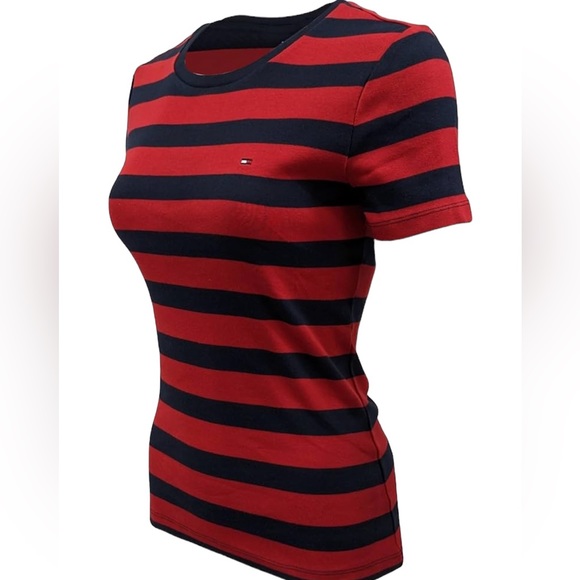NEW Tommy Hilfiger Striped Crewneck T-Shirt Women's Small - Picture 2 of 3